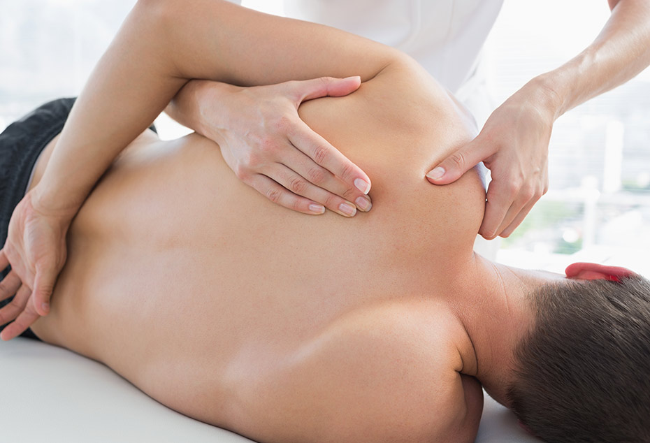 Physiotherapist performing joint manipulation to relieve back and shoulder pain at BetterSelf Physiotherapy in Leeds